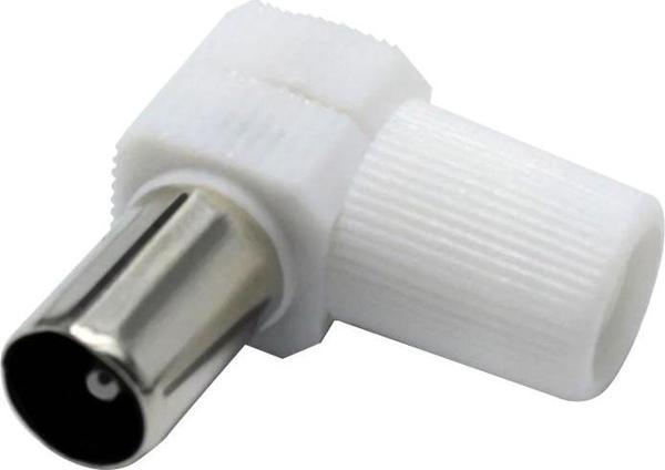 Powermaster 60 Ohm L Erkek Beyaz Anten Fişi Tüplü Tv Anten Giriş Soketi - Image 1