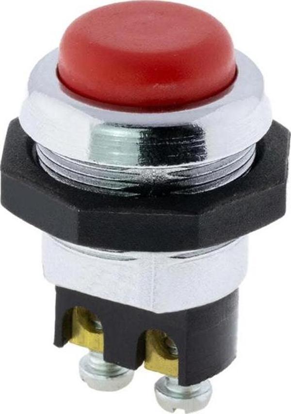 Ayt IC-180-1 Yaylı 22 Mm Metal Marş Korna Butonu Bas Çek Düğme 2 Pinli - Image 1
