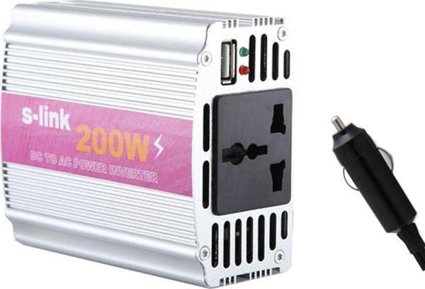 S-Link SL-200w 200w Dc12v-Ac230v Çakmaktan Power Inverter 12V-220V Çevirici Dönüştürücü Çakmaklıklı - Image 1