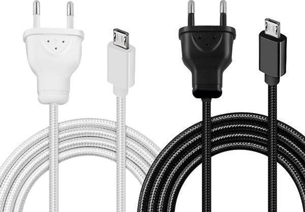 Powermaster Micro Usb Serisi 220V Fişli Örgülü Şarj Kablosu - Image 1