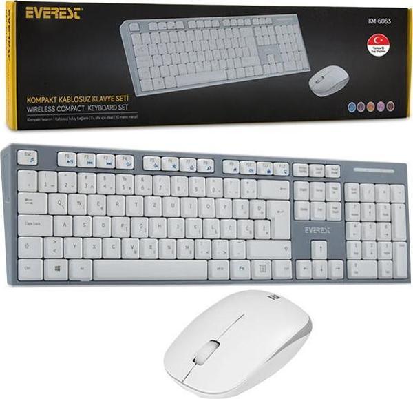 Everest KM-6063 Q Multimedya Kablosuz Klavye  Mouse Set - Image 1