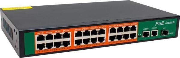 Powermaster POE24+2 300 Watt 10 100 1000 MBPS Poe Ethernet Gigabit Switch 24 Port Kolay Kurulum - Image 1