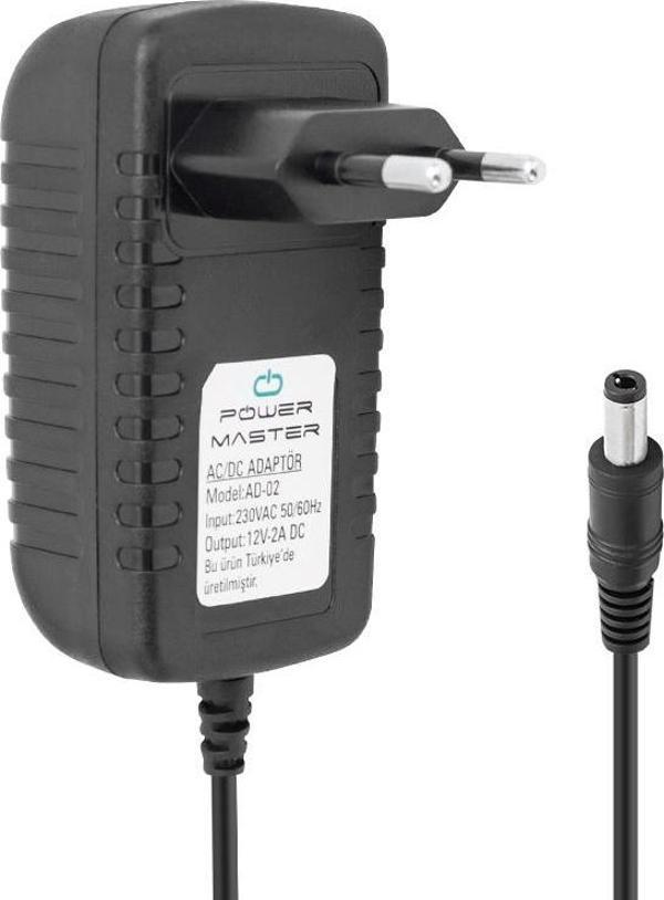 Powermaster 12 Volt 2 Amper Plastik Kasa Priz Tip Adaptör 5.5 2.5 Uç Modem Router Küçük Ev Aletleri Adaptörü - Image 1
