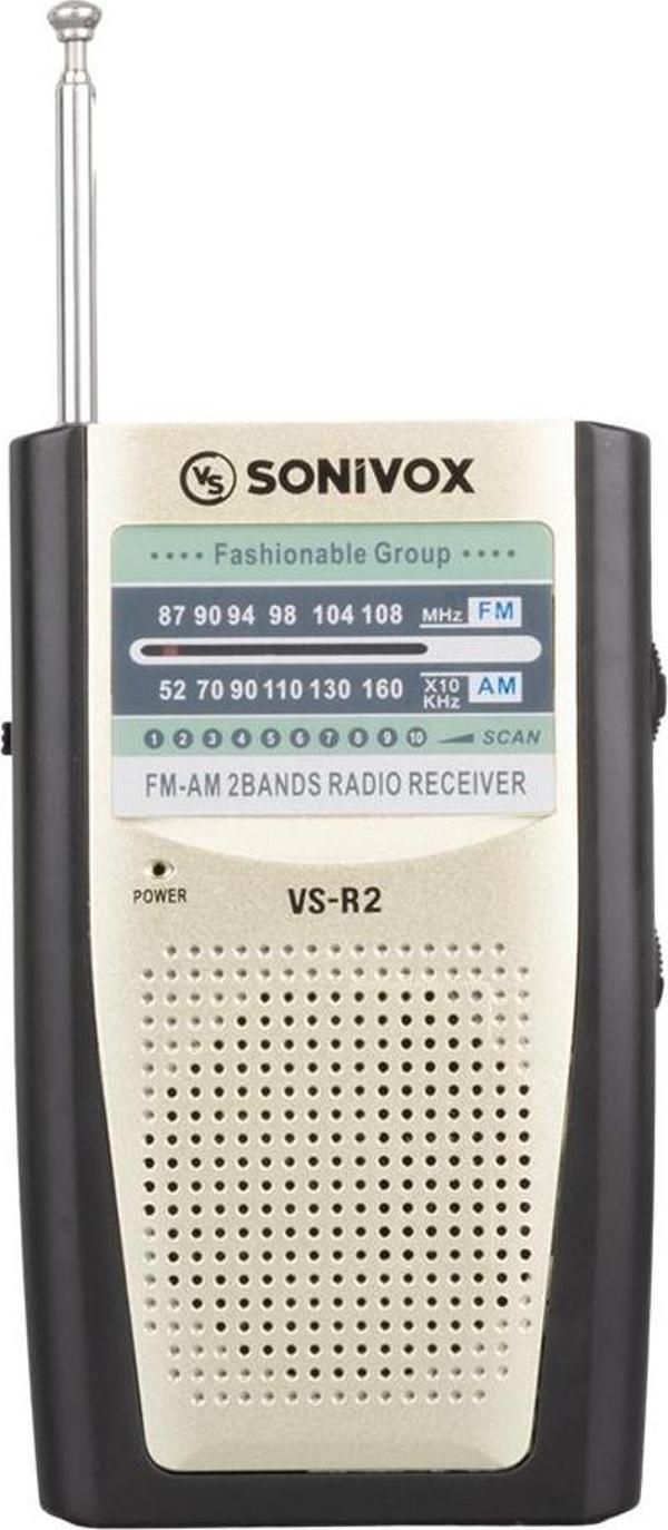 Sonivox Vs-r2 Krem Renk Mini Cep Radyosu Deprem Çantasına Uygun Fm Radyo - Image 1