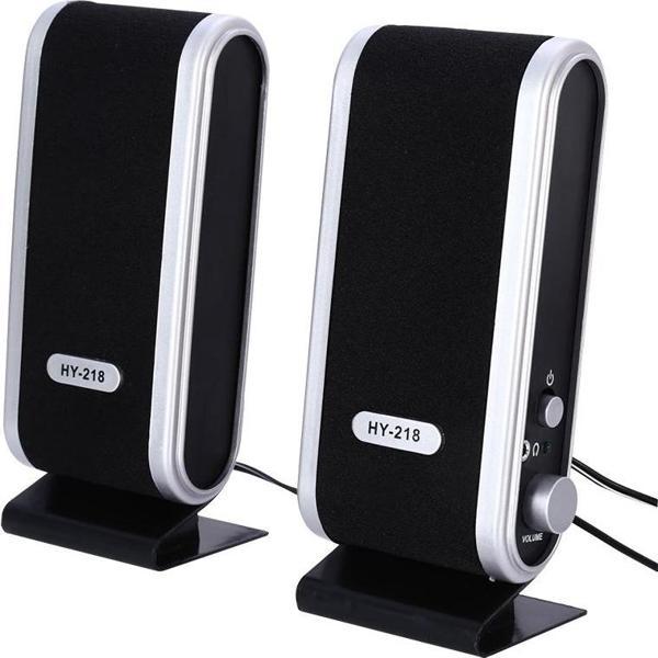 Ayt Magicvoice HY-218 Siyah 1+1 İnce Tasarım USB 2.0 Hoparlör Bilgisayar Pc Yanı Ses Sistemi Hoparlör - Image 1