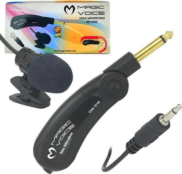 Magicvoice MV-502 Gold Kablolu Yaka Mikrofonu Jack Girişli Yaka Mikrofon Gürültü Önleyicili - Image 1