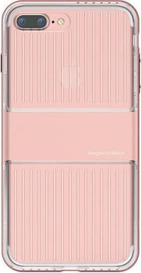 Baseus Apple iPhone 7 / 8 / SE Travel Series Case Şeffaf Kılıf - Roze Gold - Image 1