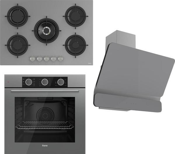 Ferre Flowart Basic Serisi Gri Ankastre Set (rs038+ Xe62cpr + D082) - Image 1