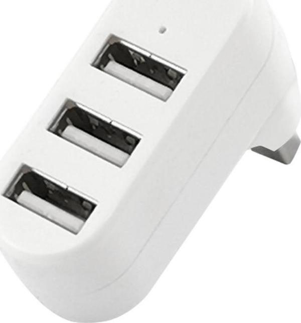 Valkyrie 3 Portlu USB 2.0 Hub Döner Kafalı Splitter Hub Adaptör Beyaz - Image 1