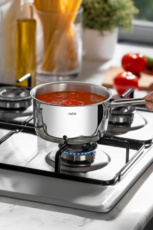 Nehir silver çelik 14 cm kapaksız sosluk tek kulplu 18/10 - Image 1
