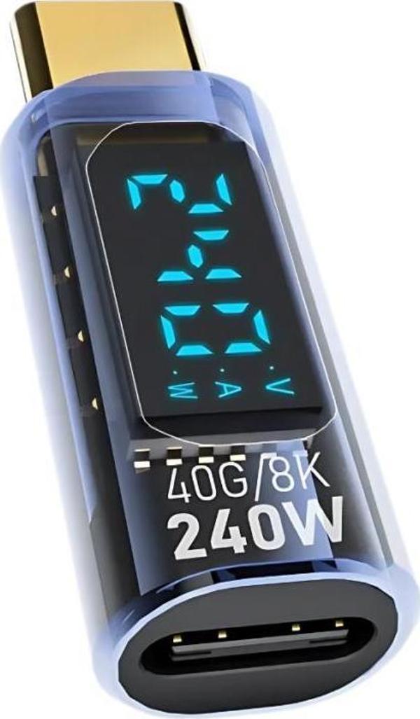 Coofbe Dijital Ekranlı 40Gpbs 240W Type-C to Type-C Dönüştürücü 8K 60Hz Type-C HDMİ Şarj Data HDMİ Çevirici - Image 1