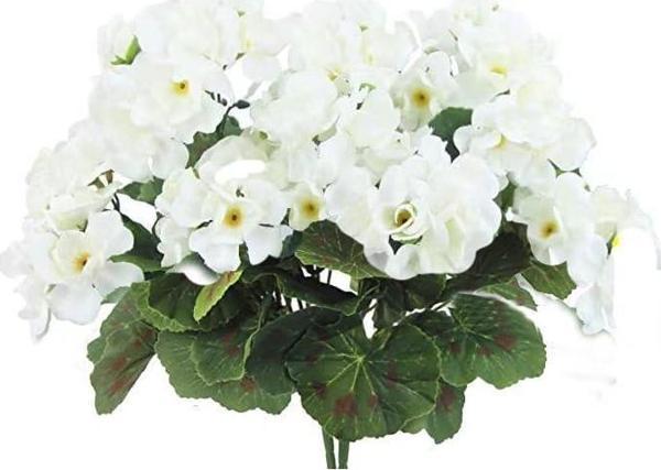 Yapay Çiçek Sardunya Demeti 40*25cm 1.Kalite BEYAZ Balkon Çiçeği - Image 1
