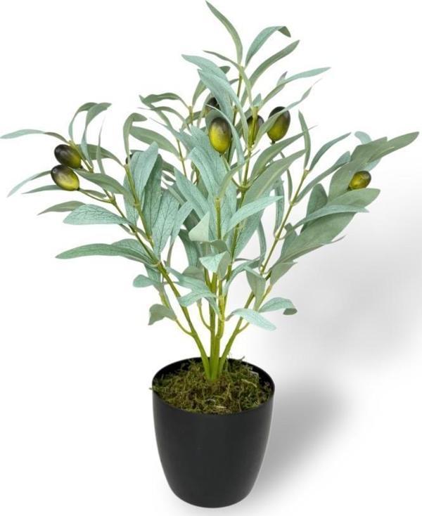 Yapay Zeytin Ağacı Saksıda 40cm 5 Dallı 10 Meyveli Pastel Yapay Çiçek Artificial Olive - Image 1
