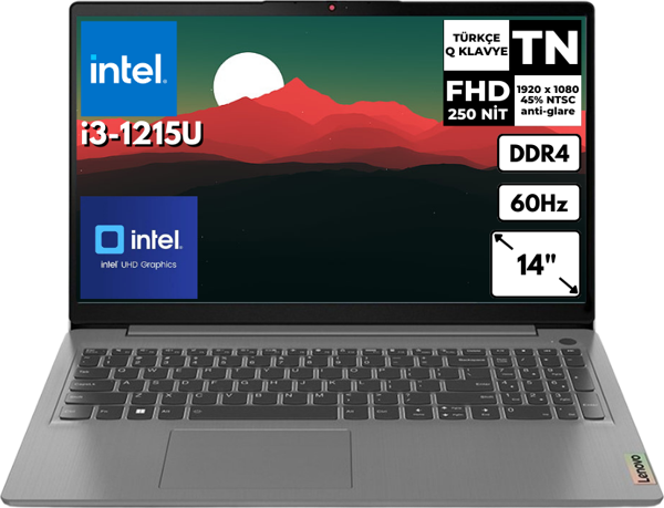 Lenovo IdeaPad 3 15IAU7 i3-1215U 8 GB 512 GB SSD UHD Graphics 15.6'' FHD Windows 11 Pro 82RK018GTX BT47 - Image 1