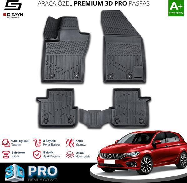 S-Dizayn Fiat Egea HB 3D Pro Havuzlu Paspas 2015 Üzeri A+ Kalite - Image 1