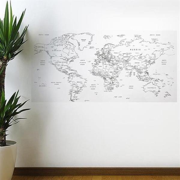 Yazılabilir Dünya Haritası Manyetik Duvar Stickerı 110 x 56 cm - Image 1