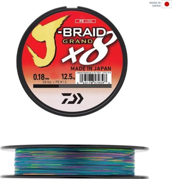 Daiwa JB Grand 8B 300m Multi Color İp Misina 0,22 MM  - Image 1