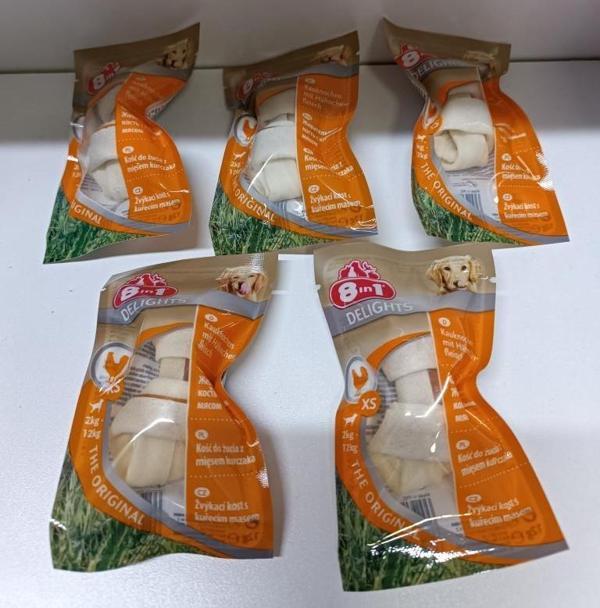 5 adet  8 in 1 Delights XS Köpek Ödül Kemiği Tekli Skt : 09/2026 - Image 1
