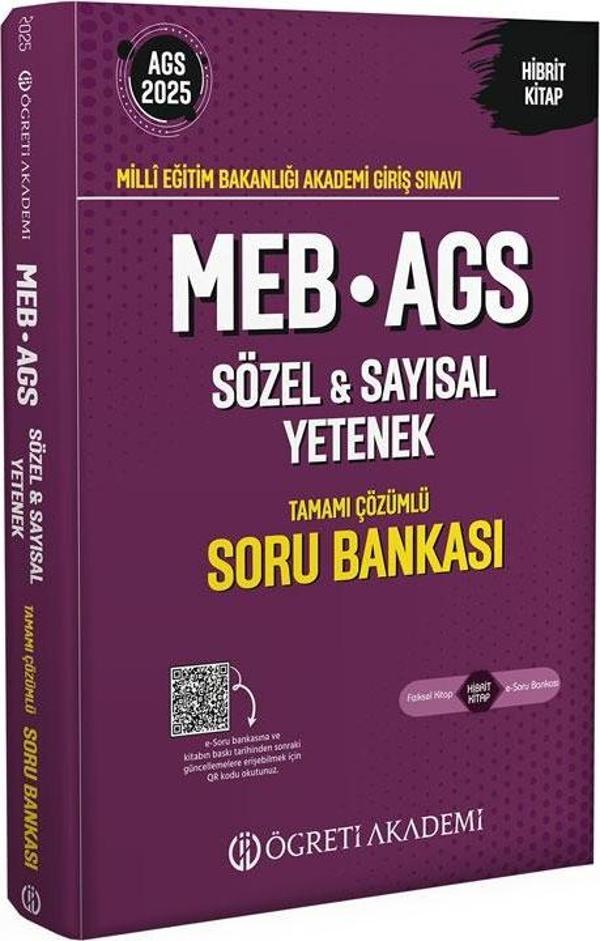 2025 MEB-AGS Soru Bankası Tamamı Çözümlü Sözel-Sayısal Yetenek - Pegem Akademi Yayıncılık - Image 1