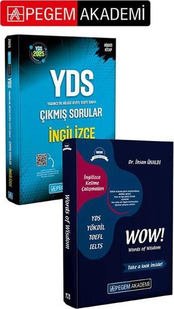 PEGEM AKADEMİ 2025 YDS İngilizce Çıkmış Sorular +  YDS YÖKDİL WoW! Words of Wisdom Seti (2.Kitap) - Pegem Akademi Yayıncılık - Image 1