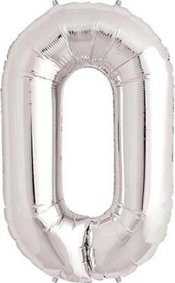 Gümüş Rengi Folyo Rakam Balon 1 Metre - Image 1