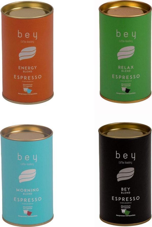 Bey Kahve Bey Coffee Roastery Tanışma Paketi Nespresso Uyumlu Aluminyum Kapsül Kahve Seti 4 X 10’Lu - Image 1