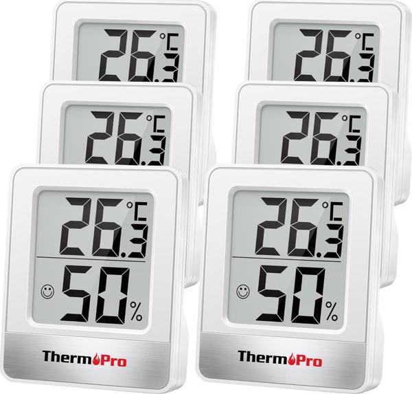 ThermoPro TP49W Mini İç Mekan Dijital Sıcaklık ve Nem Ölçer Termometre 6 Adet - Image 1