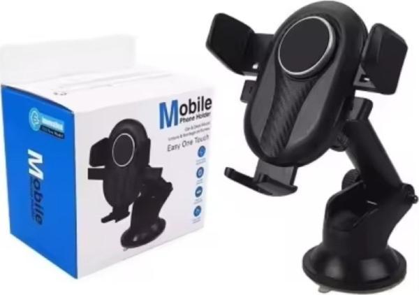 Platoon PL-8615 Vantuz + Braketi 360 Derece Siyah Telefon Tutucu - Image 1