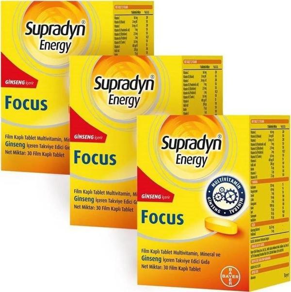 Supradyn Energy Focus Multivitamin 30 Tablet 3 Adet - Image 1