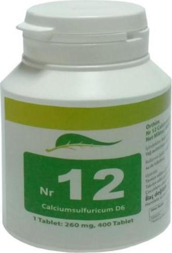 Dr.Schüssler Tuzları Nr:12 400 Tablet | Calcium Sulfuricum - Image 1
