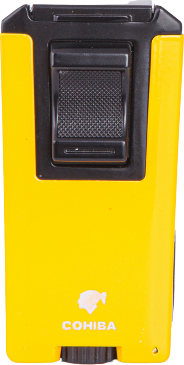Cohiba Çift Torch Pürmüz Sarı-Siyah Metal Puro Çakmağı - Image 1
