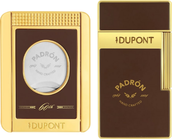S.T. Dupont Padron Kahverengi Çakmak Küllük İkili Puro Seti - Image 1
