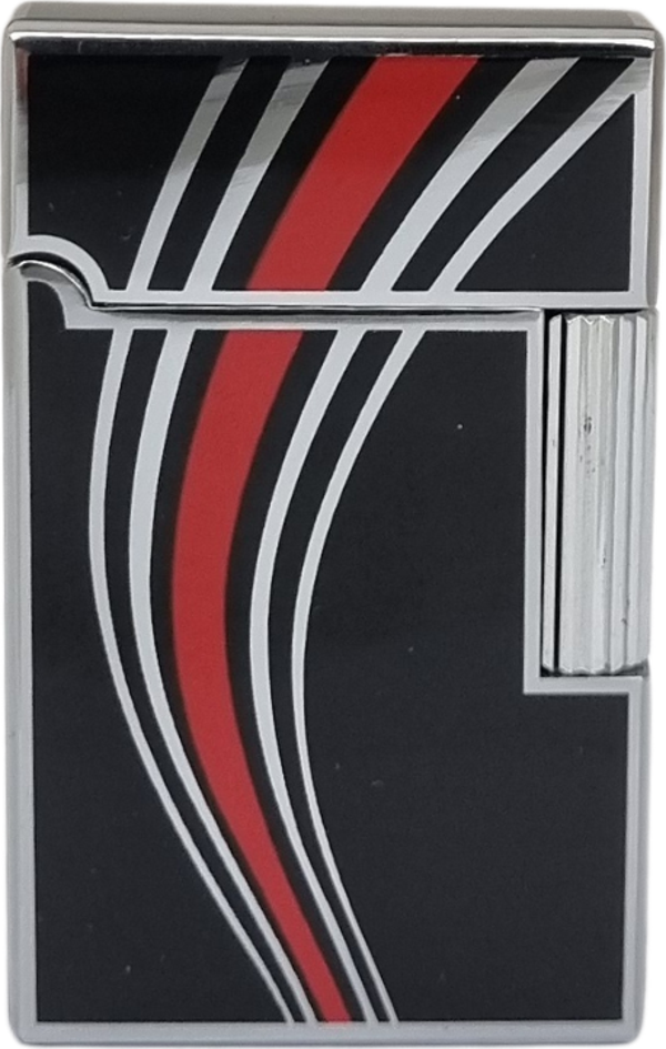 Vindiesel Soft Flame Siyah-Gümüş-Kırmızı Desenli Çakmak - Image 1