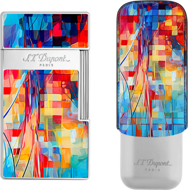 S.T. Dupont Biggy Graff'ty Çakmak Kılıf İkili Puro Seti - Image 1