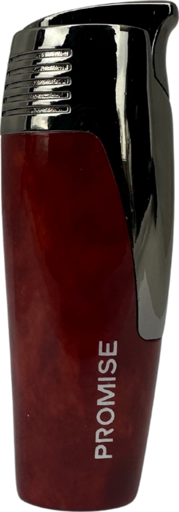 Promise Tek Torch Pürmüz Kırmızı-Gümüş Desenli Puro Çakmağı - Image 1