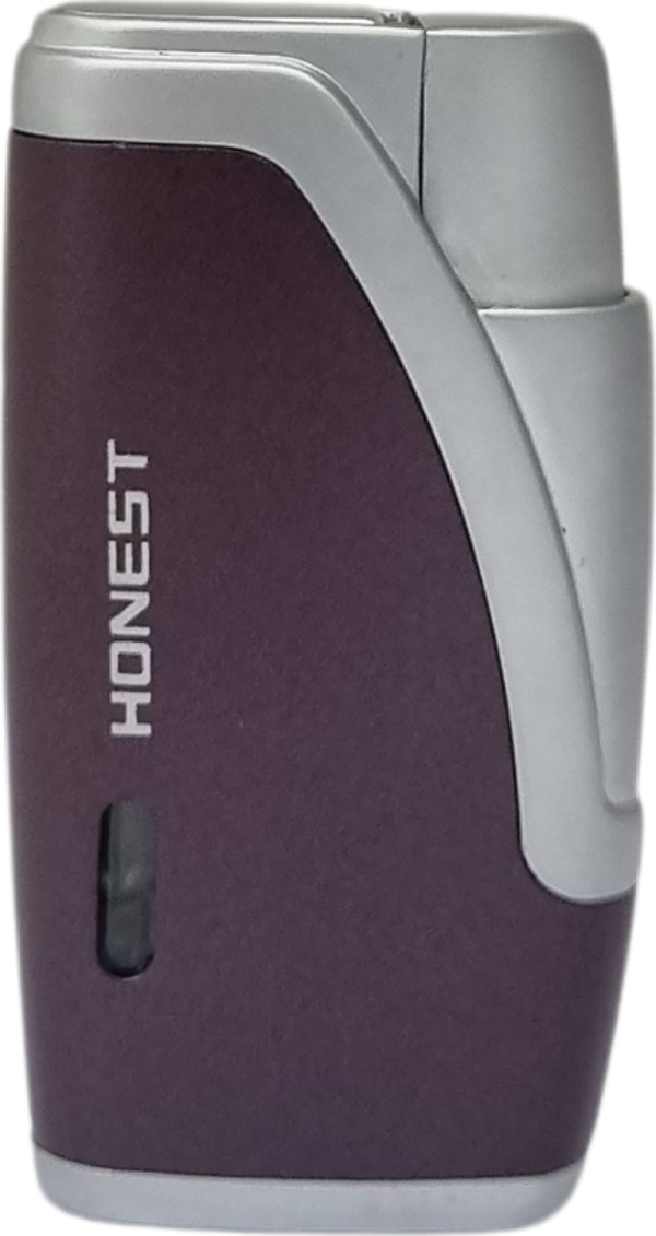 Honest Çift Torch Pürmüz Kahverengi-Gümüş Puro Çakmağı - Image 1