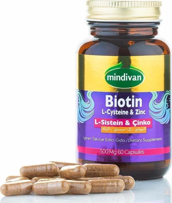 Biotin & L-Sistein & Çinko 500 Mg 60 Kapsül - Image 1