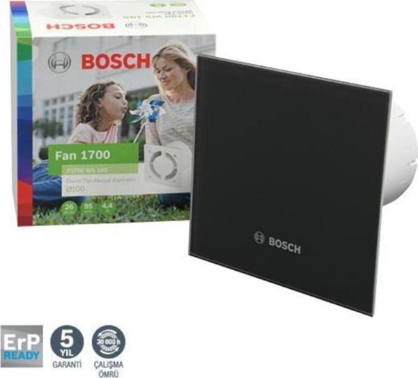 Bosch F1700 Dp100 Parlak Siyah Sessiz Banyo Aspiratörü-Fanı 95M3H - Image 1