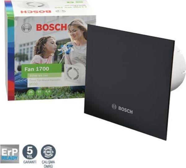 Bosch F1700 Ws Dp100 Mat Siyah Sessiz Banyo Aspiratörü-Fanı 95M3H - Image 1