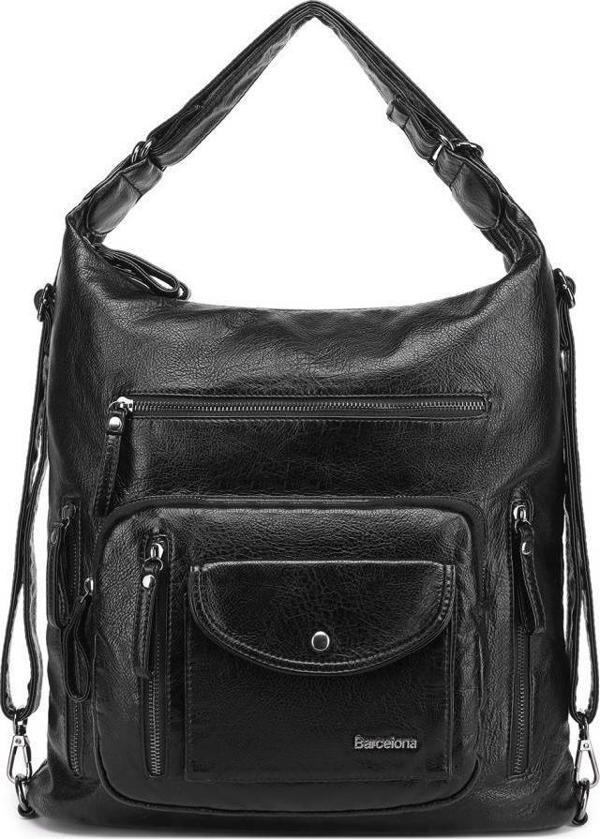 Yıkama Deri Hem Sırt Hem Omuz Kadın Çantası 21-K Barcelona 1580-2 - Image 1