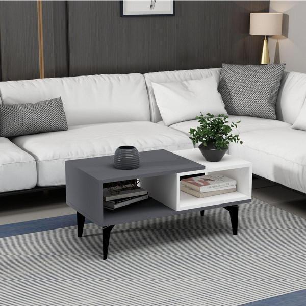 Demonte Decor Si̇Nta Orta Sehpa Antrasi̇T-Beyaz - Image 1