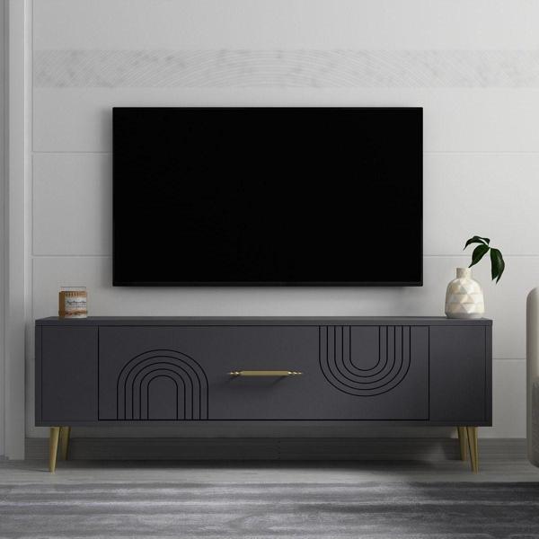 Demonte Decor Retrol2Dd Tv Sehpasi Antrasi̇T-Altin - Image 1