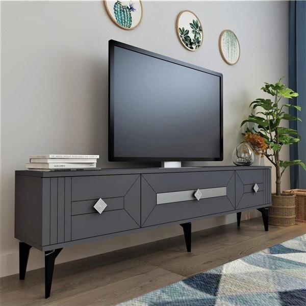 Demonte Decor Ceneyra 180 Cm Tv Ünitesi Antrasit-Gümüş - Image 1