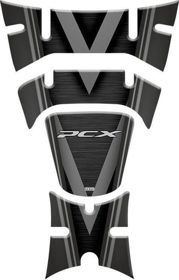 Gogo Tank Pad 4 Parça 002 Siyah Gri Honda Pcx 125 2018-2020 - Image 1