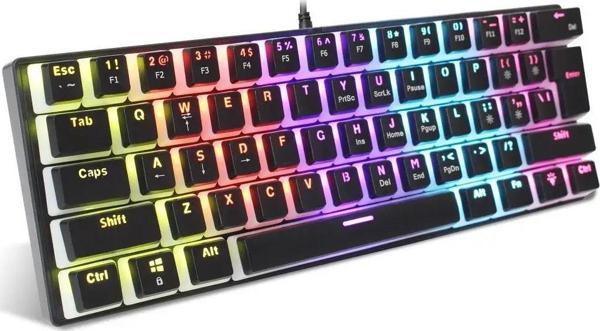 Valkyrie Blue Switch Mekanik Oyuncu Klavye - 61Key Full RGB Pudding Keycap Mavi Tuş HXSJ L700 - Image 1