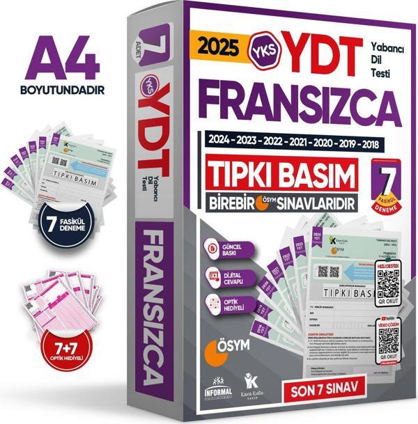 2025 YKS YDT (Yabancı Dil Testi) FRANSIZCA ÖSYM Çıkmış Soru Tıpkı Basım Deneme Paketi 7li Türkiye G. - Karakutu Yayınları - Image 1