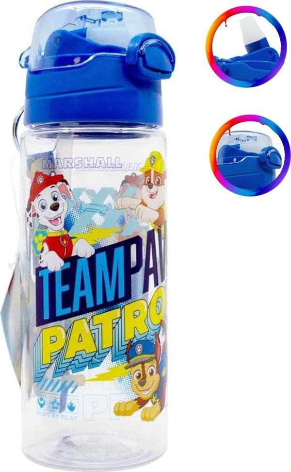 Paw Petrol Şeffaf Matara 500ml - Paw Petrol Suluk - Lisanslı Paw Petrol Matara - Pipetli Suluk - Image 1