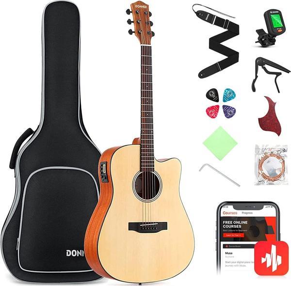 Donner DAG-1CE Elektro Akustik Gitar Paketi (Natural) - Image 1