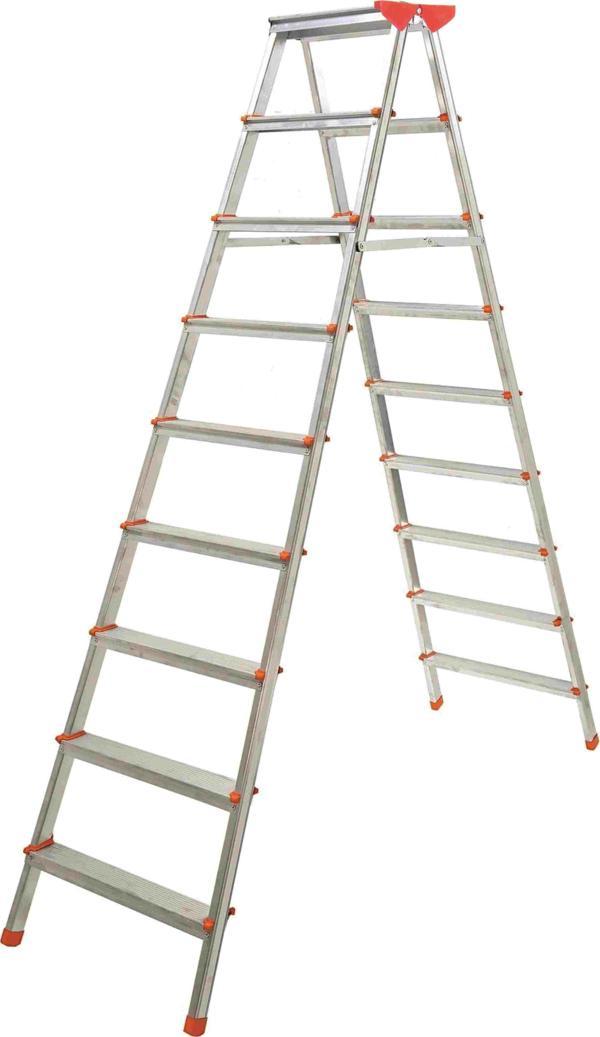 ALÜMİNYUM ÇİFT ÇIKIŞLI 9 BASAMAKLI MERDİVEN (2 METRE) (ACCM.07) - Image 1
