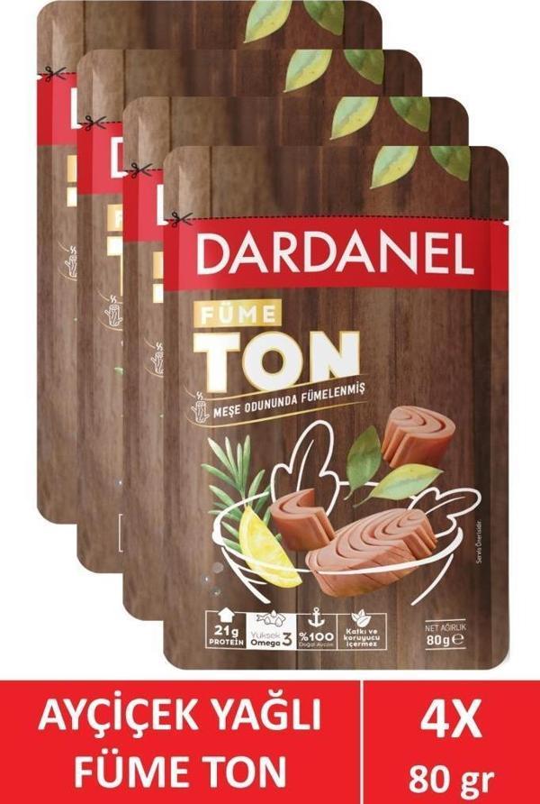 Dardanel Ayçiçek yağlı füme ton 4 X 80 gr - Image 1